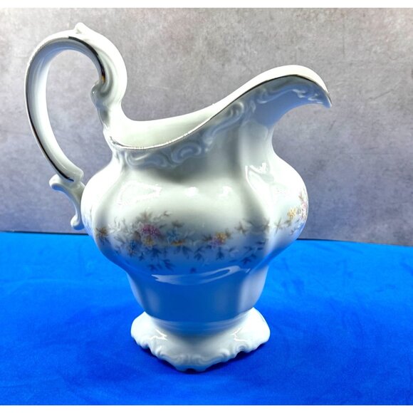 Johann Haviland Bavaria Germany Porcelain Creamer With Floral Design & Silver Tr - Picture 13 of 13